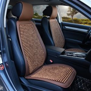 Blueshyhall Housse de siège de voiture avec massage - 1 pièce - Cool et respirante - Perles en bois - Coussin de massage universel pour voiture, bureau (marron) (Blueshyhall, neuf)