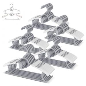 Cintre Bebe Lot de 30 cintres en Plastique pour Cintre Enfant r&eacute;tractables antid&eacute;rapants pour Pantalons de b&eacute;b&eacute; pour v&ecirc;tements de Nouveau-n&eacute;, 28-35,5 cm Cintres r&eacute;glables pour et Jupes pour Enfants (XIMUZI-EU, neuf)