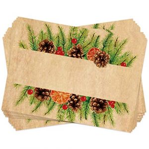 Logbuch-Verlag - Lot de 25 étiquettes en papier kraft à coller sur les cadeaux de Noël - Blanc, marron, nature - 7 x 5 cm (Logbuch Verlag, neuf)