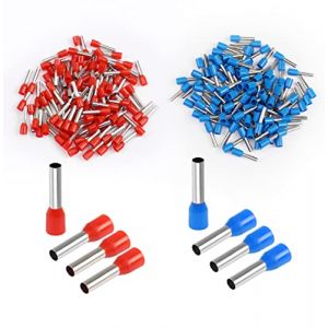 Cosses a Sertir 200 Embouts de Fil, Cosse 0,5 mm2 à 16 mm2，Embout de Cablage 100 Bleu + 100 Rouge, Fiche Isolante Sertie, pour Manchon de Câble, pour Connexion de Clip de Sécurité(E0512 | 0.5mm²) (YAODHAOD, neuf)