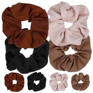 DECORNIJIA 8 pi&egrave;ces Lot de Grandes Attaches en Lin Double Face pour Femmes Accessoires Cheveux Confortables et R&eacute;sistants pour Coiffures Quotidiennes et F&ecirc;tes (ZhiLight, neuf)