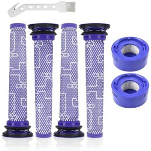 Filtres de Rechange Aspirateur pour Dyson V8 V7 Absolute Animal Motorhead, 2 Post-filtres HEPA, 4 pr&eacute;-filtres, filtres d&rsquo;aspirateur de rechange pour Dyson V7, V8,remplacer 965661-01 et 967478-011 (huazhikejius, neuf)