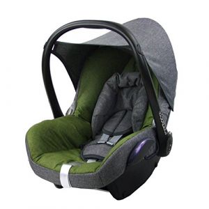 BAMBINIWELT Housse de rechange, compatible avec Maxi-Cosi CabrioFix pour porte-bébé 6 pièces Kit complet en mélange de polyester de qualité supérieure (gris chiné/vert foncé) (BambiniWelt, neuf)