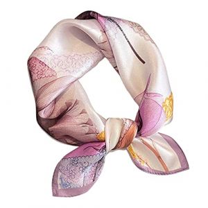 Aufeel Petit foulard carrée 100 % pure soie de mûrier pour femme, Foulard en soie, 53 x 53 cm, violet, Small (TechGeniusDepot, neuf)