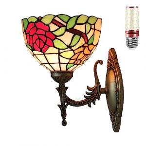Uziqueif Appliques murales interieures, Lampe de Applique Murale de Style Tiffany, Lampe vitrail, Lampe Murale Interieur, Lampe de Chevet pour Salon,R (Uziqueif home decoration, neuf)