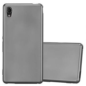 cadorabo Coque pour Sony Xperia M4 Aqua en Metallic Gris - Housse Protection Souple en Silicone TPU avec Anti-Choc et Anti-Rayures - Ultra Slim Fin Gel Case Cover Bumper (cadorabo-shop, neuf)