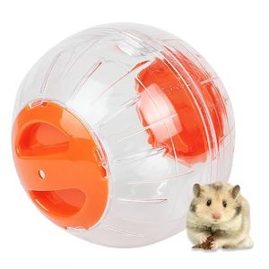 Boule d'exercice pour Hamster, Mini-Hamster Transparent de 4,7 Pouces | Activité de Hamster | Roue Silencieuse | Jouets pour Animaux(Orange) (Takcoff, neuf)