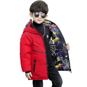 Nemopter Manteau Enfant Garçon Doudoune Capuche pour Sweat Capuche Enfant de Les dessins animés Enfant,4-5 ans,Peut être porté des deux côtés ROUGE (Nemopter, neuf)