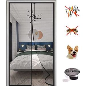 KZhanmy Moustiquaire Magnétique Porte,Fermeture Automatique Anti-Mouche Insectes Rideau Porte,Anti-Moustiquaire pour Porte de Balcon et Porte Patio.-Black B|| 205x205cm(80x80inch) (KZhanmy®, neuf)