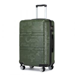 Kono Valise de voyage légère en ABS rigide, tendance, bagage à main, Vert/Camouflage, 60,9 cm, Valise (DL-accessories, neuf)