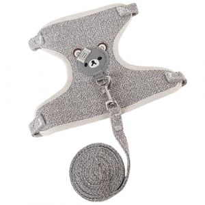 JchEnye Harnais pour Lapin Nain,ccessoires pour Chihuahua, Colliers et Laisse pour Petits Animaux. Harnais avec Laisse, Harnais pour Chiens et Chats. Laisse réglable, Harnais Respirant (Gris) (jiachengyeEU, neuf)