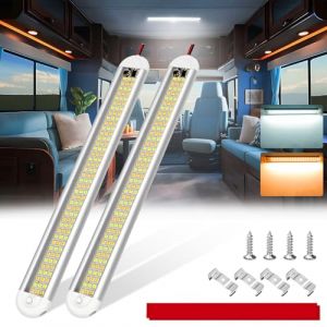 TrustWheel Barre LED 12v Camping Car, 2 Paquets Voiture Interieur Rampe 12v, Lampe Reglette LED, pour Cuisine avec Interrupteur, 3000K/6000K 1800LM Ultra-Lumineux (zhushuaihao, neuf)