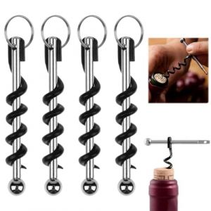 MIRKUZI Ouvre-bouteilles Lot de 4 ouvre-bouteilles, ouvre-bouteille de vin portable, ouvre-bouteille de vin multifonction, mini ouvre-bouteille porte-clés (HU  YIFENG UK SHOP, neuf)
