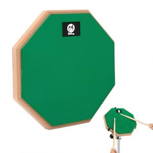 Yesaler Drum Pad Entra&icirc;nement 8 Pouces Tapis de Batterie Silencieux Pratique Practice Pad de Percussion avec Base en Bois pour Batteurs D&eacute;butants (Vert) (itimiki O&Uuml;, neuf)