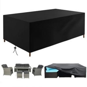 HNKDKJ Housses de Mobilier d'extérieur 200x120x74cm/LxWxH Housse Table Jardin Rectangulaire Bâche Salon de Jardin Rattan Garden Furniture Cover Imperméable Anti-UV 420d Oxford Bache Table Exterieur (DIanShi, neuf)