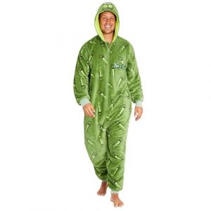 Rick and Morty Combinaison Pyjama Homme Humour - Grenouillère Adulte Polaire - Onesie Adulte Humoristique S - 2XL (Vert, 2XL) (Get Trend., neuf)