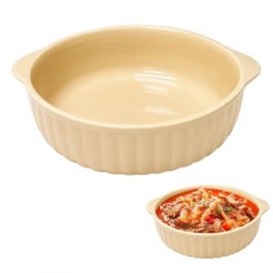 Plat &agrave; gratin rond en c&eacute;ramique, plat &agrave; lasagnes, pour friteuse &agrave; air chaud, 19 x 16,5 x 5,5 cm, plat &agrave; lasagnes, plat &agrave; lasagnes, plat rond, pour lasagnes, frites, soupe (kaki) (lovehomevp, neuf)