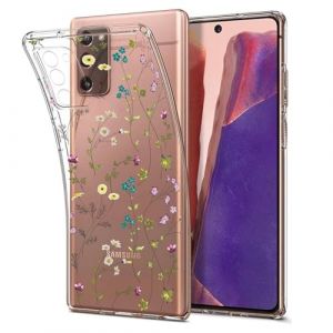 Pazpnoy Coque pour Samsung Galaxy Note 20,Transparente &Eacute;tui avec Exquis Motif Fleur Dessin,Housse TPU Ultra Mince, Silicone Femmes Antichoc Protection Case Cover-4 (Yanzyo, neuf)