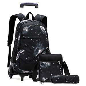 SYDARSYN Trolley Sacs à Dos Roulant Chariot Cartable à roulettes Sac d'école Primaire avec 6 Roues Sac à Dos étanche pour Garçons Filles Aller à l'école Voyage (SYDARSYN, neuf)