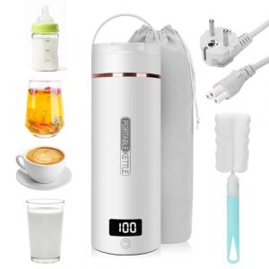 Mini Bouilloire Electrique de Voyage, 400ML Bouilloire Portable de Voyage Avec 6 R&eacute;glages de Temp&eacute;rature, chauffage automatiquement arr&ecirc;t&eacute;, avec Inoxydable 316 pour th&eacute;, caf&eacute;, lait de b&eacute;b&eacute; (TONI MARIE GORE, neuf)