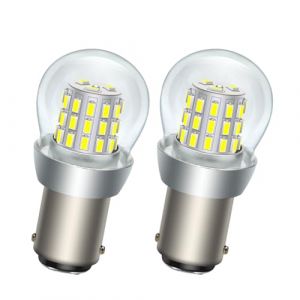 SOFOC-BA15D Ampoule LED 6-12V DC Pour Camping-Car Remorque Bateau Plafonnier Feu Arrière Feu Stop Feu de Position etc 3014 39SMD Blanc 2Pcs (Sofoc-EU, neuf)