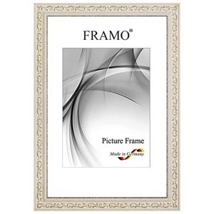 FRAMO Cadre photo baroque 65 x 95 cm en bois massif | Vieux-Blanc Marron | Couleur/taille sélectionnable | Cadre antique vintage rétro N°091 (Framecenter24_online, neuf)