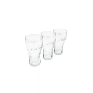 COCA COLA Lot de 3 verres en verre transparent forme haute 20 cl (CUCUBA, neuf)