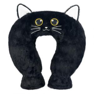 Bouillotte Eau Chaude Avec Housse Douce 1 L, Bouillotte Cervicale Et Epaule, Coussin Chauffant Cervicales Neck Relax, pour Femme, Homme, M&egrave;Re, P&egrave;Re Enfant (Chat Noir) (xintuozjiayou, neuf)