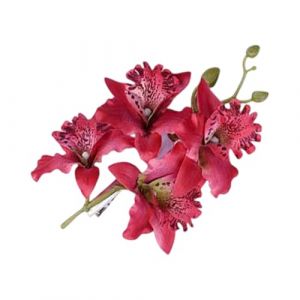 SLXLYH Pince à cheveux Cymbidium pour filles et femmes et enfants - Barrettes artificielles en forme de fleur - Épingles à cheveux douces des années 2000 (rose rouge) (anbeidianzi, neuf)