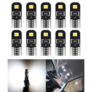 Flaconi LED Interieur Voiture,Ampoule Plaque Immatriculation,Ampoule Tableau de Bord,Ampoule Plafonnier Voiture,12V T10 Lumières de Rechange de Voiture,Convient aux La Plupart des Voitures (10PCS) (shenhua auto, neuf)
