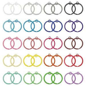 Pilikoll 40 Pièces 30mm Anneaux de Porte-clés en Métal Coloré Circulaires Anneaux De Porte-Clés Porte-Clés Ronds En Métal Fendu Colorés Anneaux Ronds en Metal pour DIY Art, Clés, Ornements Accessoires (Jeffory, neuf)