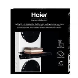 HAIER Kit de Superposition Universel Premium pour Machine à laver et Sèche-Linge, Optimise l'Espace, avec Tiroir Coulissant Noir, Idéal pour les Lave-Linge et Sèche-Linge Haier (EFI Global Store FR, neuf)