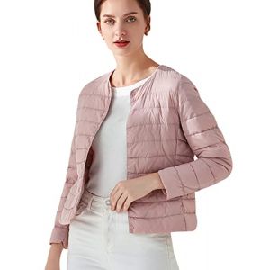 Doudoune L&eacute;g&egrave;re Femme Legere Fine Femme Hiver Grande Taille Veste Matelass&eacute;e Blouson Doudoune Femme Puffer Down Jacket Doudoune Duvet Ultralight Chaude Plume Cintr&eacute;e Oversize Femme Mi Saison Rose (Pengniao, neuf)