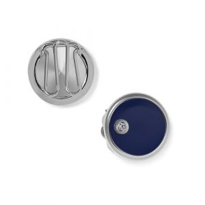 BRERA 67 - couvre boutons chemise homme bleu &eacute;maill&eacute; avec strass-argent, boutons de manchette pour homme, cache bouton chemise, cadeau homme original utile Made in Italy (V.M.D. S.R.L., neuf)