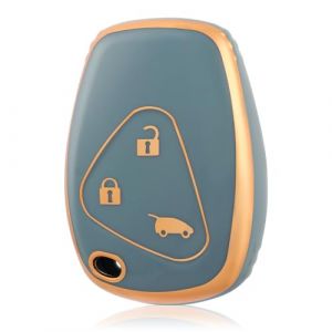 OFF WE GO Coque Clé Etui Cles pour Renault Boitier Clé de Voiture pour Twingo Master Modus Kangoo Clio Trafic Duster Vivaro Espace Voiture Clé à Télécommande Protecteur Clé Voiture Accessoire, Bleu Or (OFF WE GO, neuf)