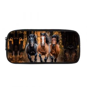 Showudesigns Trousse à crayons en forme de cheval pour garçons âgés de 5 à 8 ans, 9 à 10 ans, grande trousse de rangement pour crayons, trousse à crayons portable avec fermeture éclair pour (showu designs, neuf)