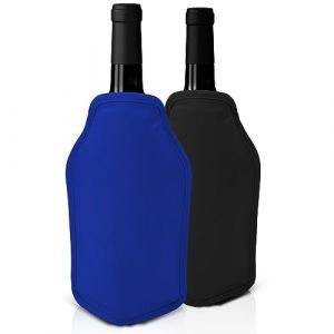 Lot de 2 Manchons Refroidissants &agrave; Vin - Parfait pour Refroidir les Bouteilles de Vin et de Champagne - Id&eacute;al pour les F&ecirc;tes, D&icirc;ners et &Eacute;v&eacute;nements,Noir et Bleu (Ridgewood_Products, neuf)