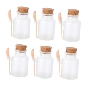 HONITANO 6 Pièces Bouteille De Sel De Bain Bouteilles Réutilisable Récipient Distributeur Mixeur Support De Stockage De Noix D'assaisonnement Salière De Bain Pot Pot En Bois (LUWELI, neuf)