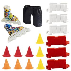 VEOIRXU Patins &agrave; Roulettes Miniatures Mini Accessoires De Doigt Jouet avec Pantalon et 15 Accessoires Jouets De Jeu De Bureau Jouet De Patin pour Enfants et Adultes (SHI TONGYANG DE DIAN, neuf)