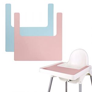 Lot de 2 sets de table durables pour chaise haute IKEA, propres et hygiéniques, adaptés pour IKEA Antilop Highchai, pour les tout-petits et les bébés (rose/bleu) (Longgouk, neuf)