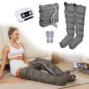 Bottes De Pressothérapie 6 Cavités, Drainage Lymphatique Jambes, Appareil Pressothérapie, Anti Jambes Lourdes, 6 Chambre Pressothérapie Jambes Lipoedeme Appareil (Gris 2 Jambes + Taille) (DHBYR, neuf)