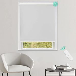 Allesin Stores Enrouleur Occultant Électriques avec ou sans Perçage, avec Moteur & Télécommande, pour fenêtre ou Porte, 100% Protection Solaire, Blanc 100 x 180 cm (l x L) (Allesin FR Store, neuf)