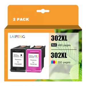 LAIPENG 302XL 302 XL Cartouche d'encre Remanufacturées pour HP Envy 4520 4522 4524 4525 4527 Officejet 3830 3831 3833 5220 5230 DeskJet 1110 2130 3630 3636 3638 Imprimante Multipack (BK/CMY) (LAIPENG PRINTING, neuf)