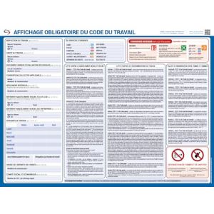 Affichage obligatoire 2025 - Panneau plastifi&eacute; - Feutre + fixations OFFERTS (LEGIEST, neuf)