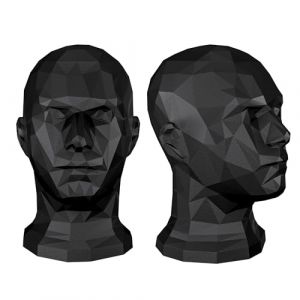 TESTAFIT Tete mannequin homme porte accessoires tête pour Lunettes de VR support Tête de Mannequin Exposant Moderne pour Casques Casquettes Lunettes Écouteurs. (Noir) (Testafit, neuf)
