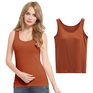 FEOYA D&eacute;bardeur avec Soutien Gorge Int&eacute;gr&eacute; D&eacute;barteur Femme D&eacute;barteur de Sport &agrave; Brassi&egrave;re Camisole Rembourr&eacute; Tank Top T-Shirt sans Manches Femme XL (GAOCHENGEU, neuf)