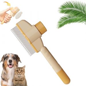 Smartbrush Chat, Smart Brush Chat Peigne, Brosse Anti-Poils Morts, Brosse Pour Chats Brosse Pour Chien, élimine Jusqu’à 95% Des Poils Morts (Jaune) (firstSight, neuf)