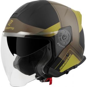 Bogotto H586 City-B Casque Jet, Noir Mat/Marron/Or, M (fc-moto, neuf)
