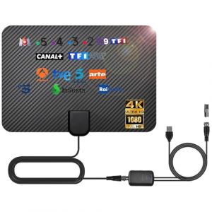 36DBI Antenne TV Int&eacute;rieur Puissante, 200 km d'autonomie Antenne TNT Int&eacute;rieure avec Signal Amplificateur Booster pour TNC/VHF/UHF/M/FME, Soutenir TV HD (Moonlight SD, neuf)