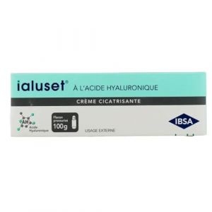 IBSA Ialuset Crème Cicatrisante à l'Acide Hyaluronique - Lot de 2 Tubes de 100g (pharmacie de la gare, neuf)